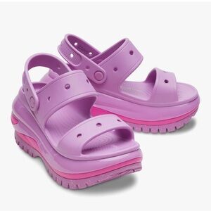 CROCS Purple and Pink Mega Crush Platform Sandals size 9